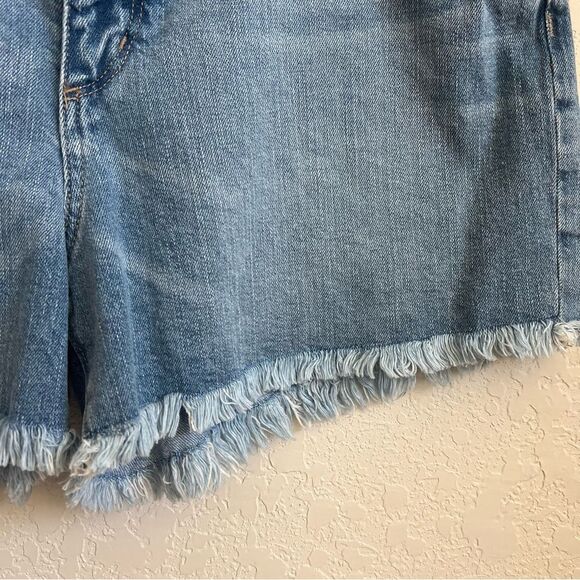 The Loft Destructed Mid Rise Denim Cut Off Shorts Light Indigo Women’s Size 14 - Picture 5 of 6